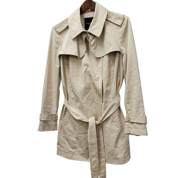 Talbots Women's Front Tie Long-Sleeves Center Vent Trench Coat Jacket Size 12 - Picture 4 of 14